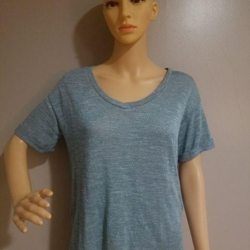 Teal Scoop Neck Shirt